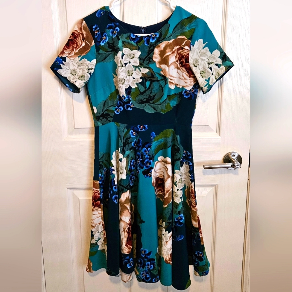 Anthropologie | coreylynncalter dress | Turqouise with large flowers